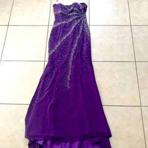 Riva size 4 strapless prom dress with jewel detailing.
